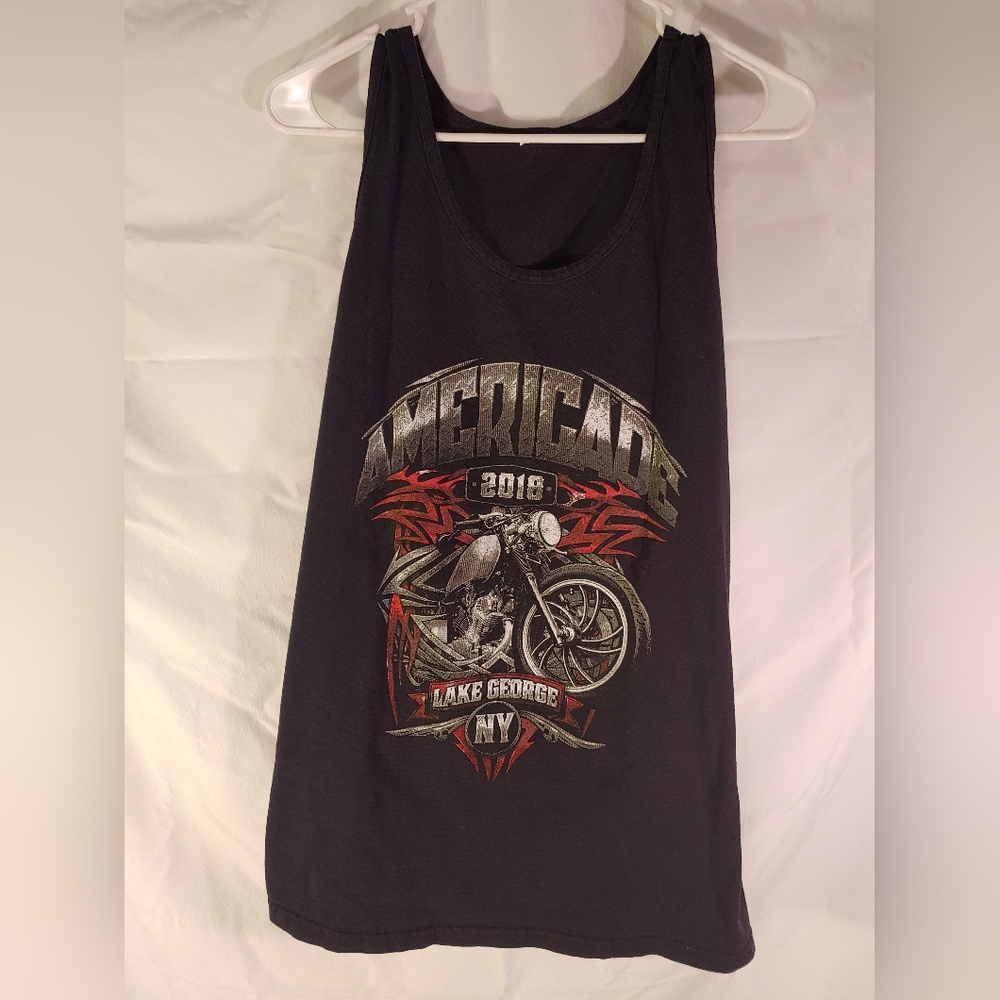 Biker Tank Top Motorcycle Graphic Logo Men's Black XXL Great Condition